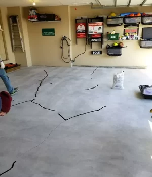Sealing floor cracks