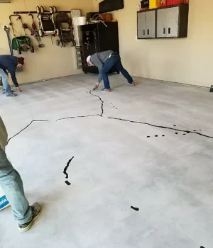 Work on garage floor at 25 degrees